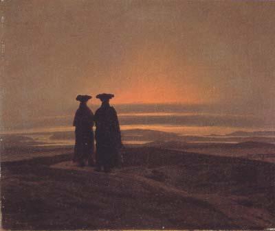 Caspar David Friedrich Two Men at Twilight (mk10) oil painting picture